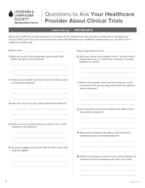 Clinical Trials Questions for Healthcare Provider