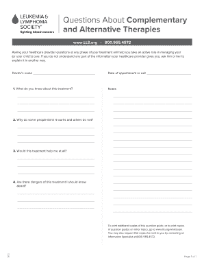 Complementary and Alternative Therapies Questions