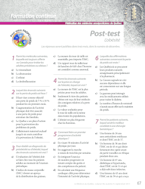 Post-test de la FMOQ sur l'obésité
