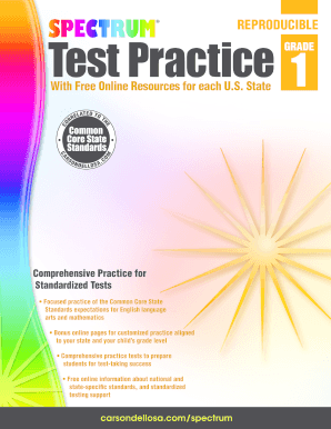 Spectrum Test Practice Grade 1