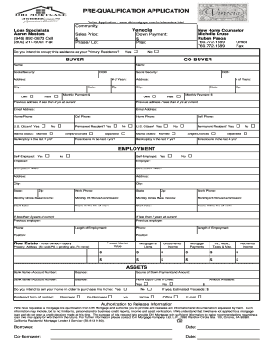 Mortgage Pre-Qualification Application