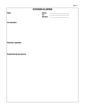 Aspirin Synthesis Lab Report
