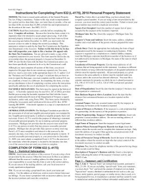 Michigan Personal Property Statement Form 632