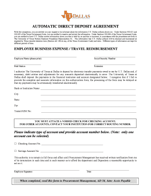 Automatic Direct Deposit Agreement