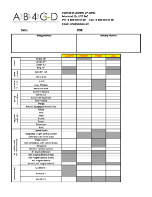Bariatric Bed Order Form