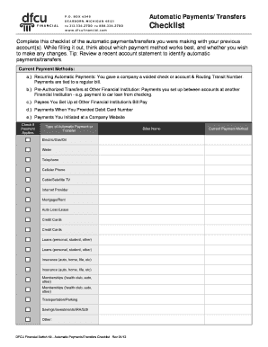 DFCU Financial Switch Kit - Automatic Payments/Transfers