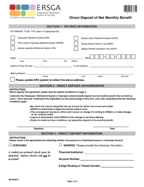 Georgia Direct Deposit Authorization Form