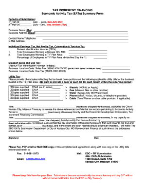 Economic Activity Tax Summary Form