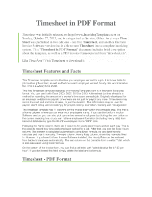 Timesheet PDF Template