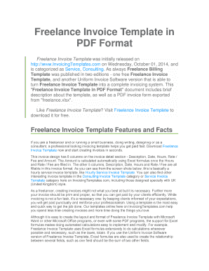 Freelance Invoice Template in PDF Format