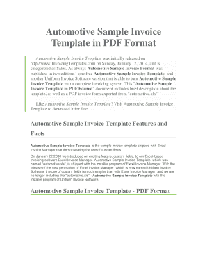 Basic invoice example - Automotive Sample Invoice Template in PDF Format