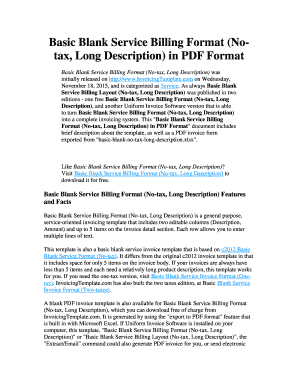 Basic Blank Service Billing Format