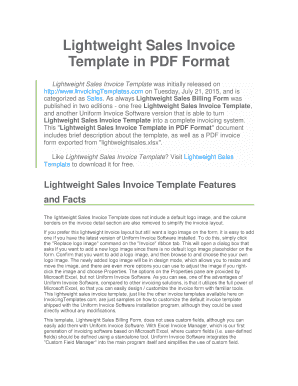 Lightweight Sales Invoice Template