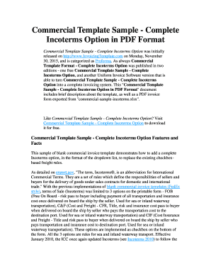 Commercial Invoice Template with Incoterms