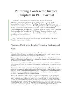 Plumbing Contractor Invoice Template