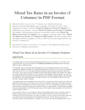 Mixed Tax Rates Invoice Template