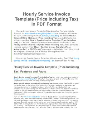 Hourly Service Invoice Template (Price Including Tax) in PDF Format Hourly Service Invoice Template (Price Including Tax) was initially released on http://www