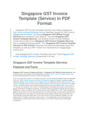 Singapore GST Invoice Template Service in PDF Format