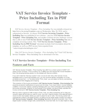 VAT Service Invoice Template Price Including Tax in PDF Format VAT Service Invoice Template Price Including Tax was initially released on http://www