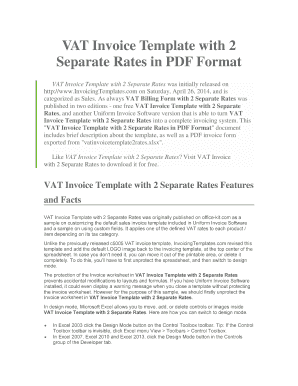 VAT Invoice Template with 2 Separate Rates in PDF Format