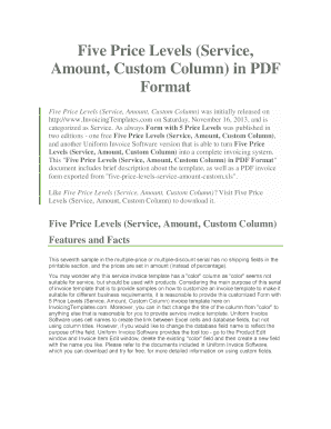 Five Price Levels Invoice Template