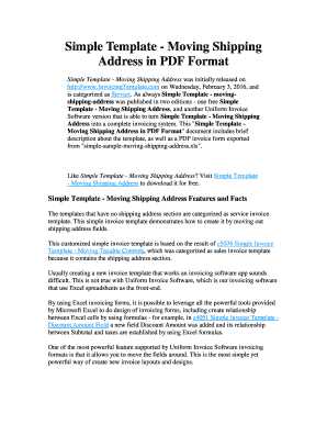 Moving Shipping Address Invoice Template