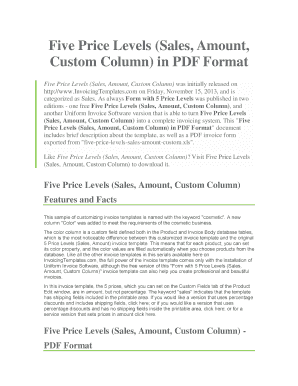 Five Price Levels Invoice Template