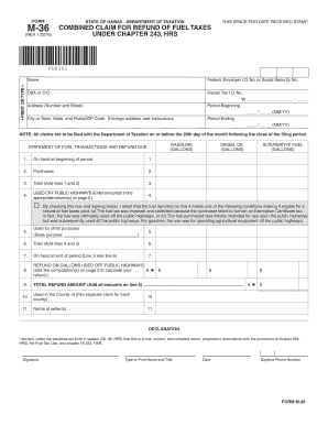 Hawaii Fuel Tax Refund Claim Form