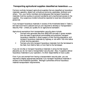 Michigan Hazardous Materials Transportation Plan
