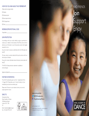 Royal Academy of Dance Membership Application Form