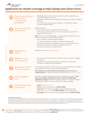 Application for Health Coverage & Help Paying Costs