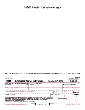 California Form 540-ES 2004