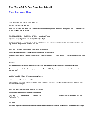 bill of sale trade