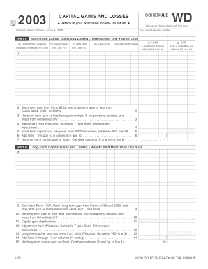 Wisconsin Capital Gains and Losses Schedule