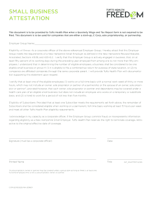 New Hampshire Small Employer Attestation Form