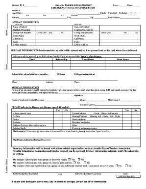 Emergency Health Office Form