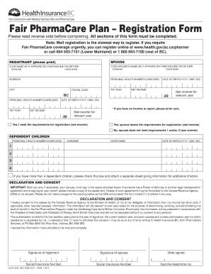 Fair PharmaCare Plan Registration Form