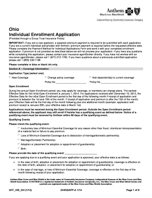 Ohio Individual Enrollment Application
