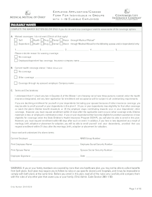 Employee Insurance Waiver Form