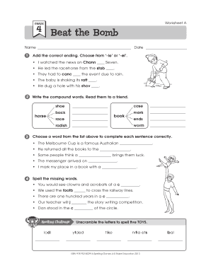 Grade 4 Spelling Worksheet