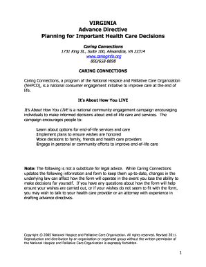 Virginia Advance Directive