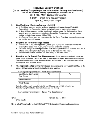 Individual Scout Worksheet