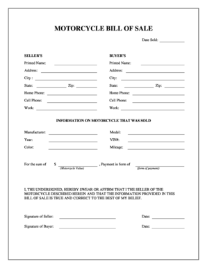 motorcyclebbillofsale form