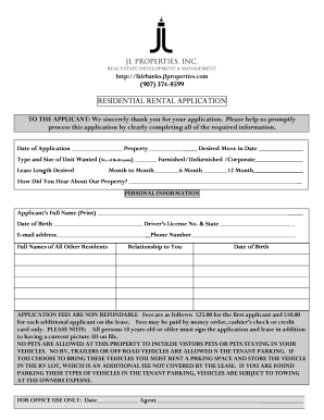 Residential Rental Application