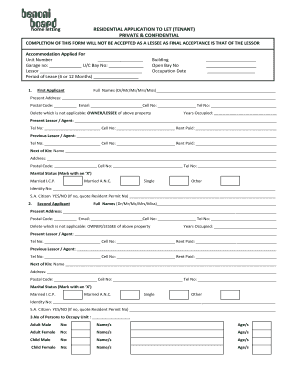 Residential Tenant Application Form