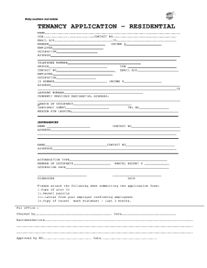 Residential Tenancy Application