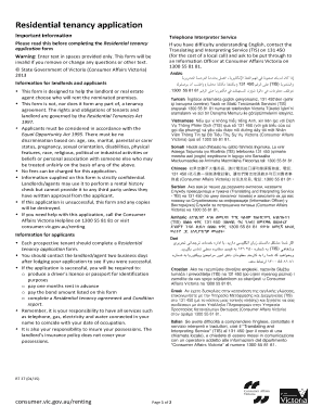 Residential Tenancy Application Form