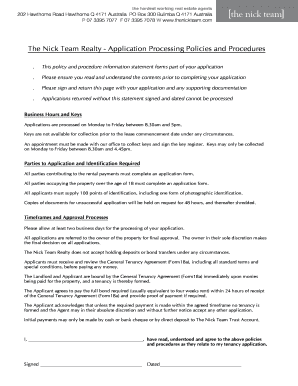 Residential Tenancy Application Form