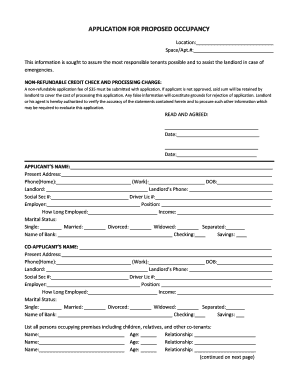 Rental Application Form