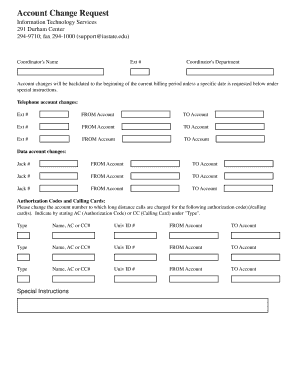 Account Change Request Form